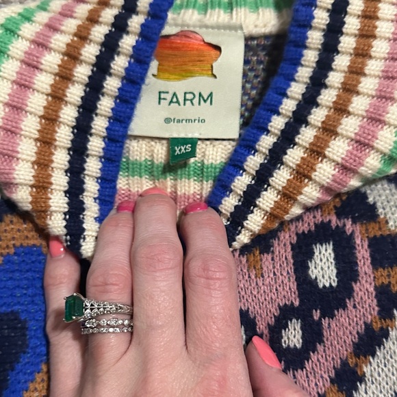 Farm Rio Colorful Heart Pattern Sweater - Picture 2 of 4